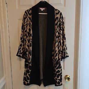 Isaac Mizrahi Leopard Print Cardigan
